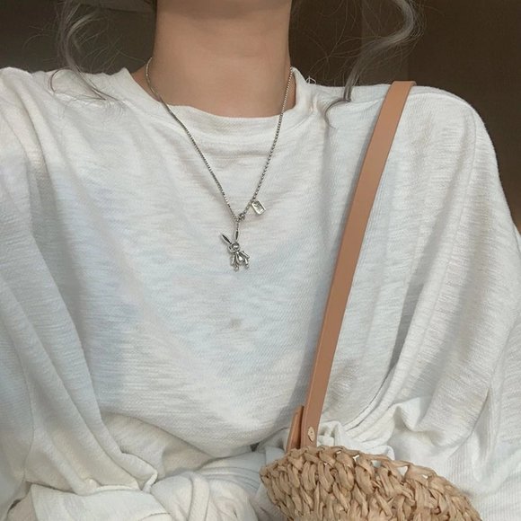 *NEW 925 Sterling Silver Vintage Rabbit Necklace - Picture 5 of 7